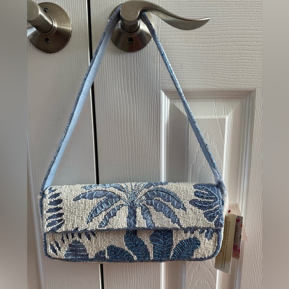 Viral Palm Tree Beaded Bag NWT